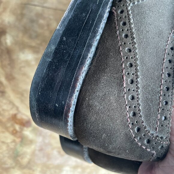 Salvatore Ferragamo suede cap toe chocolate brown lace up oxford shoes main image 14